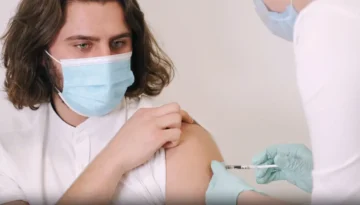 a patient getting a flu shot