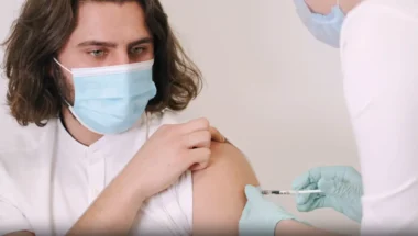 a patient getting a flu shot